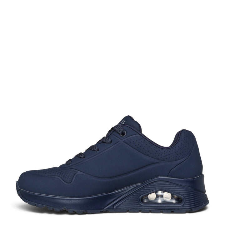 ada-shoes.ro Skechers Uno Stand On Air navy blue sneakers with perforated details and visible air-cushion heel