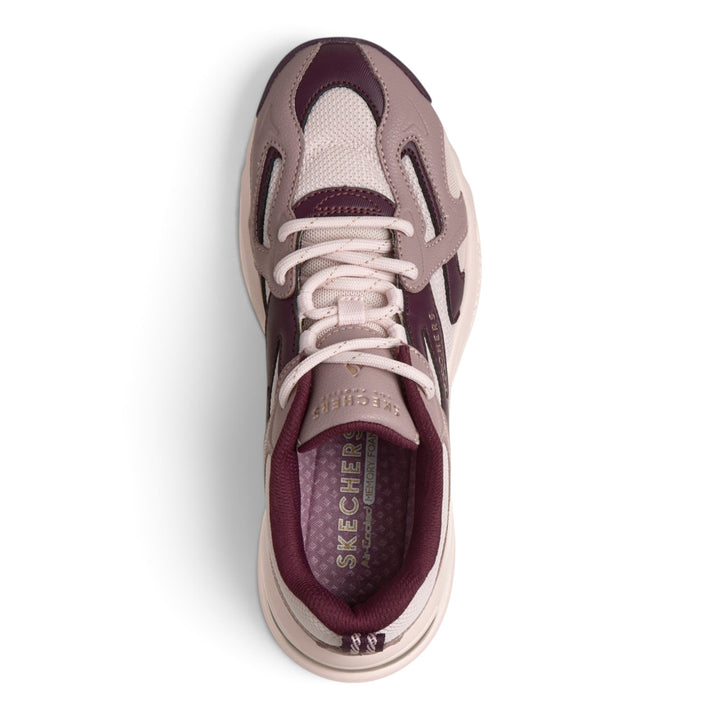 ada-shoes.ro Skechers Uno Ryze sneakers in dusty pink and burgundy with mesh panels and memory foam insoles
