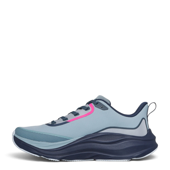 ada-shoes.ro Skechers Max Run Vorteza waterproof running shoes in light blue with pink accents and thick navy sole