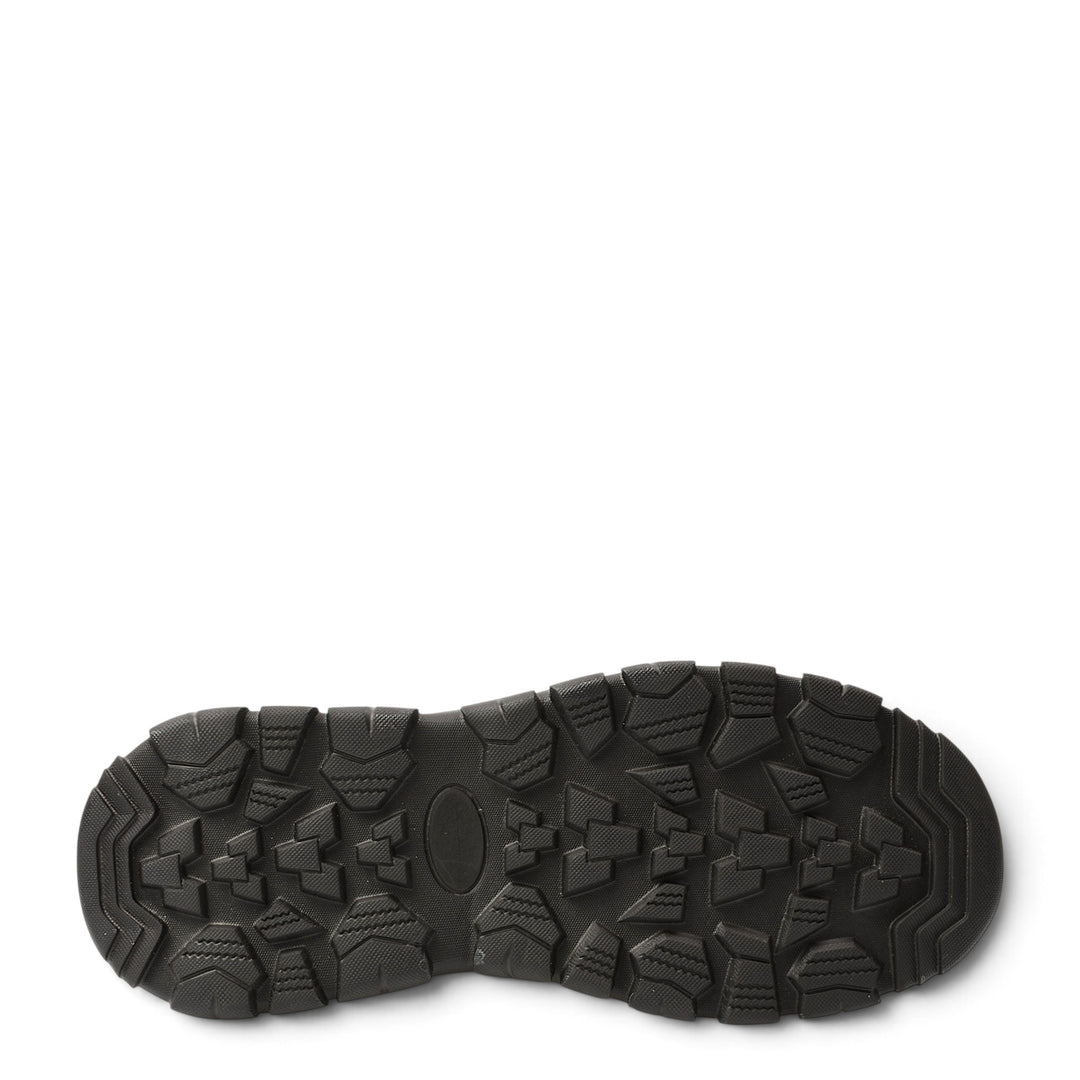 Black rubber sneaker sole with deep tread pattern for traction, from ada-shoes.ro
