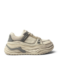 ada-shoes.ro Franco Gerardo white leather sneakers with a chunky platform sole and grey accent details.