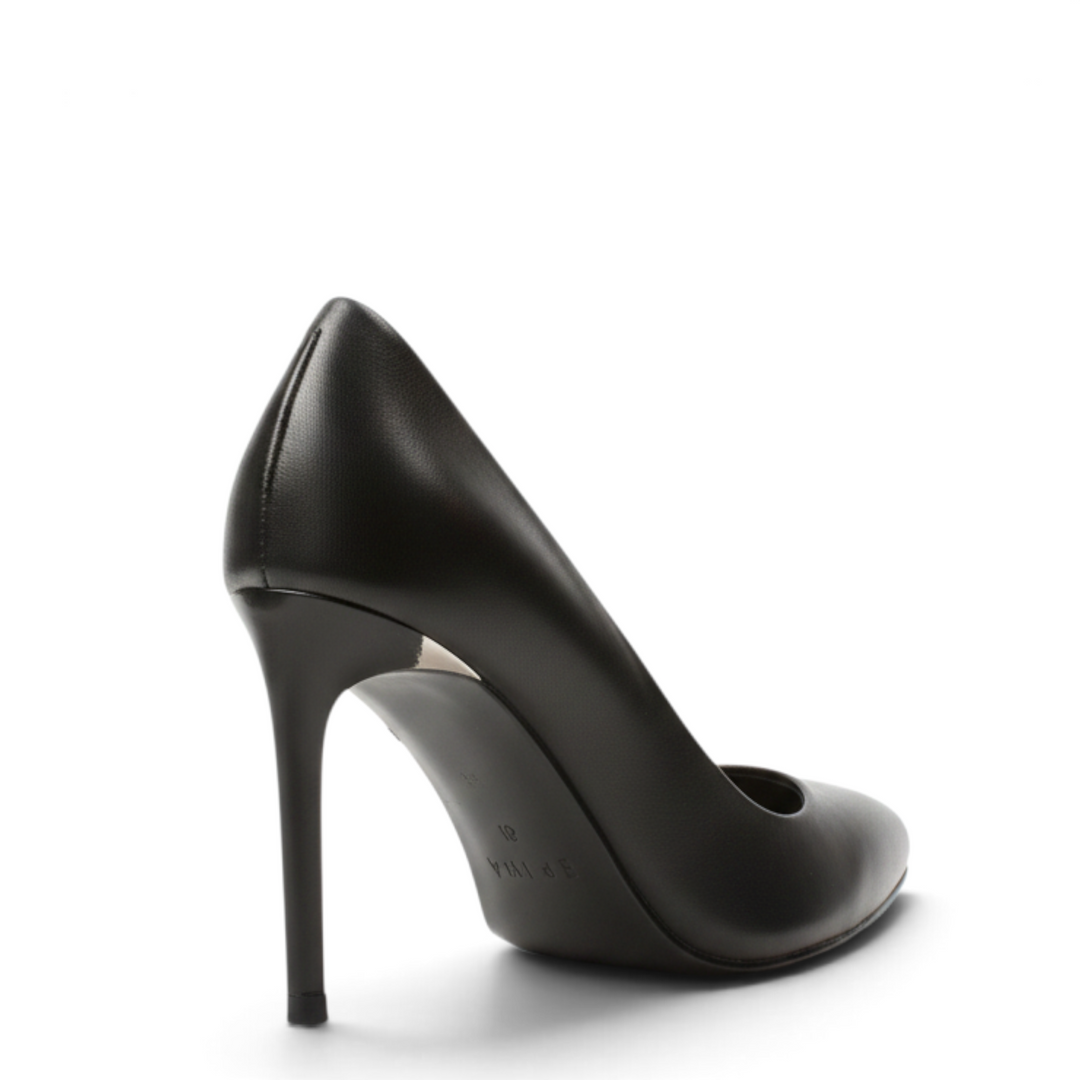 ada-shoes.ro Epica black leather stiletto heels with an 8 cm heel, viewed from the side