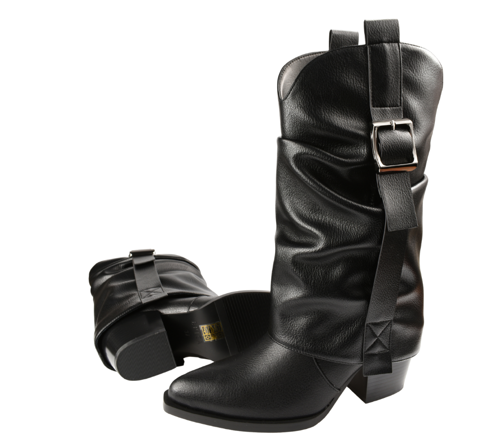 Cizme elegante, dama, EPICA, XS70001 negru, piele naturala, toc