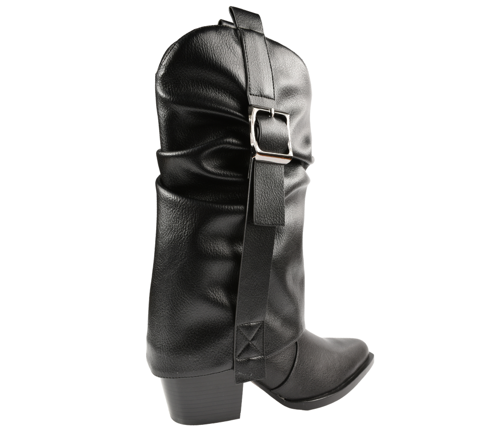 Cizme elegante, dama, EPICA, XS70001 negru, piele naturala, toc