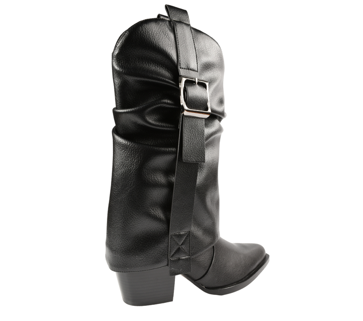 Cizme elegante, dama, EPICA, XS70001 negru, piele naturala, toc