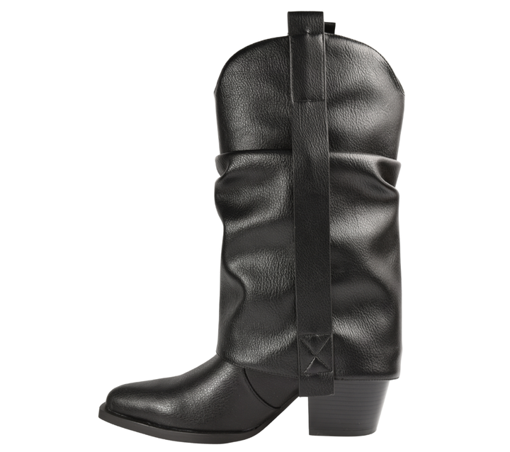 Cizme elegante, dama, EPICA, XS70001 negru, piele naturala, toc