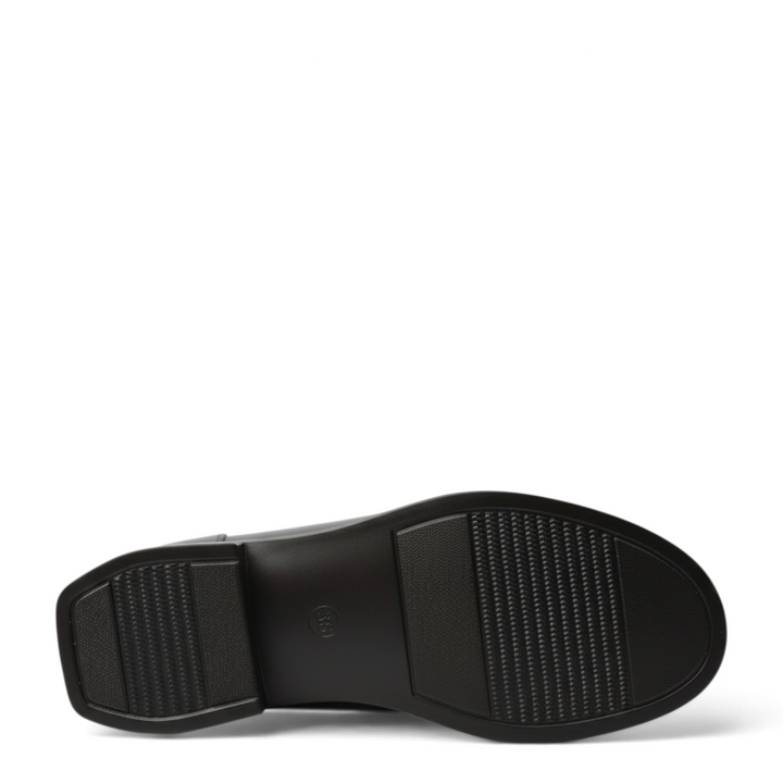Black rubber sole of a Pass Collection casual shoe from ada-shoes.ro with a textured non-slip grip pattern