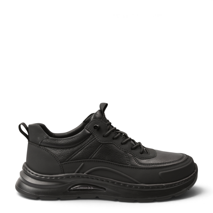 ada-shoes.ro black leather high-top sneakers with a thick cushioned sole and lace-up closure for urban style