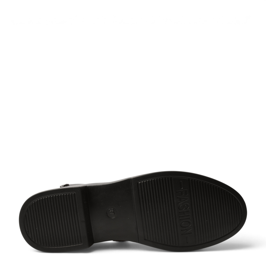 Black rubber sole of a Pass Collection ankle boot with a textured grip pattern and size 37 marking from ada-shoes.ro