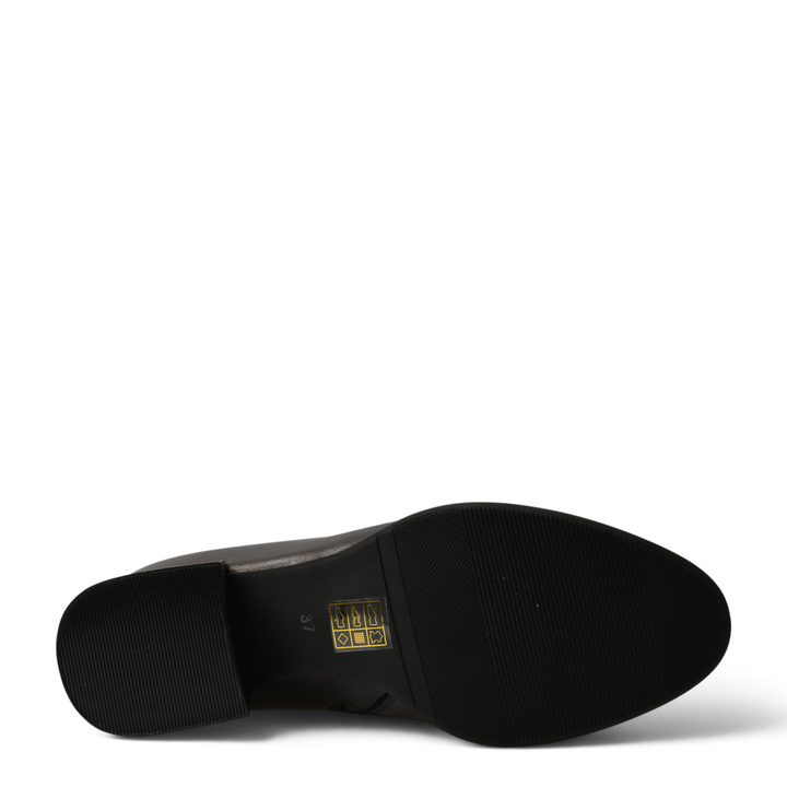 ada-shoes.ro black leather ankle boot sole with a stable block heel and textured non-slip grip