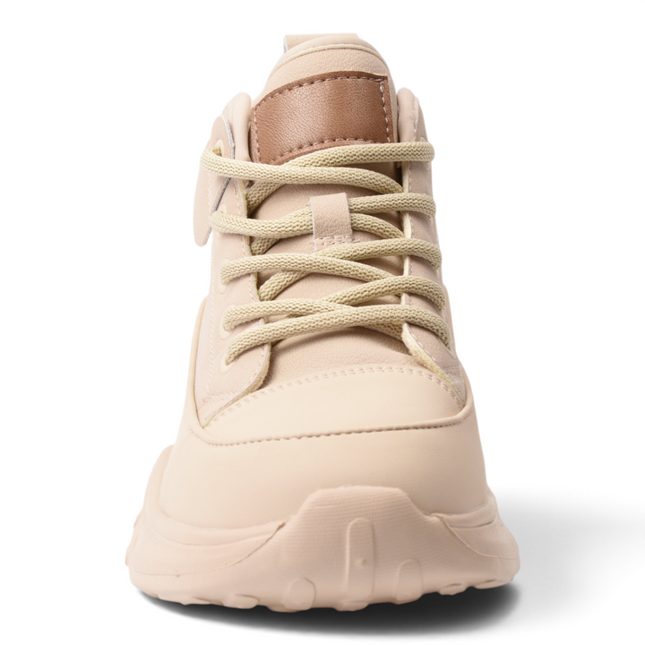 ada-shoes.ro Ghete 70197-2-C beige high-top sneakers with thick soles and matching laces