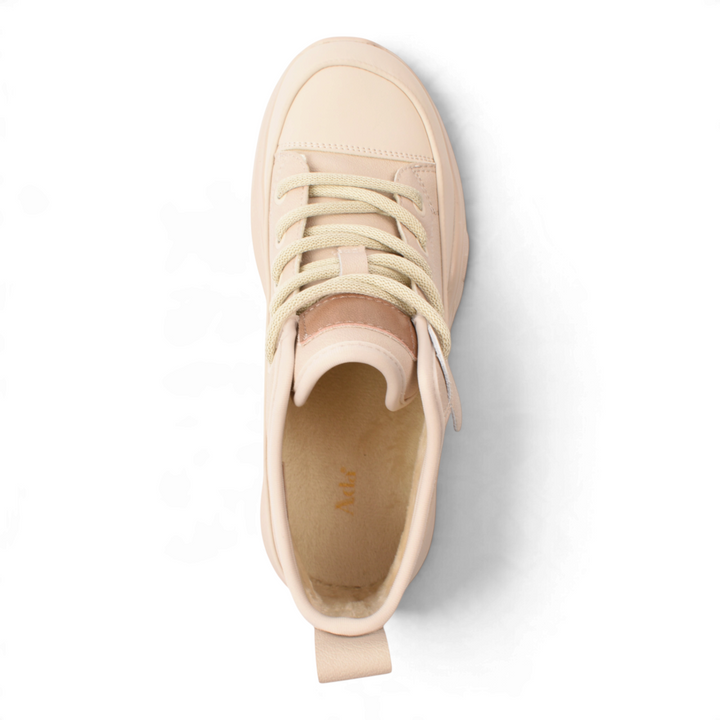 ada-shoes.ro beige leather ankle boots with lace-up closure and comfortable interior lining