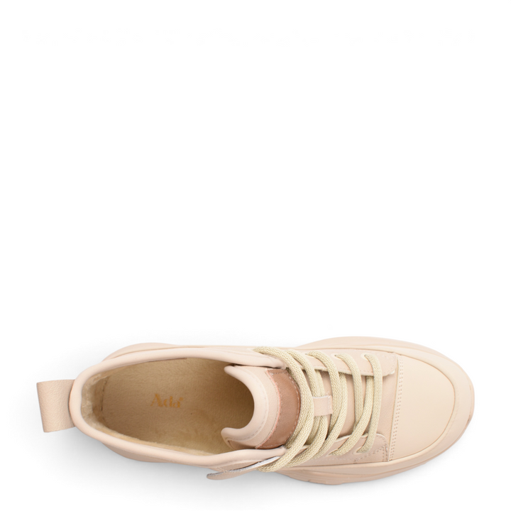 ada-shoes.ro beige leather ankle boots with lace-up closure and comfortable interior lining