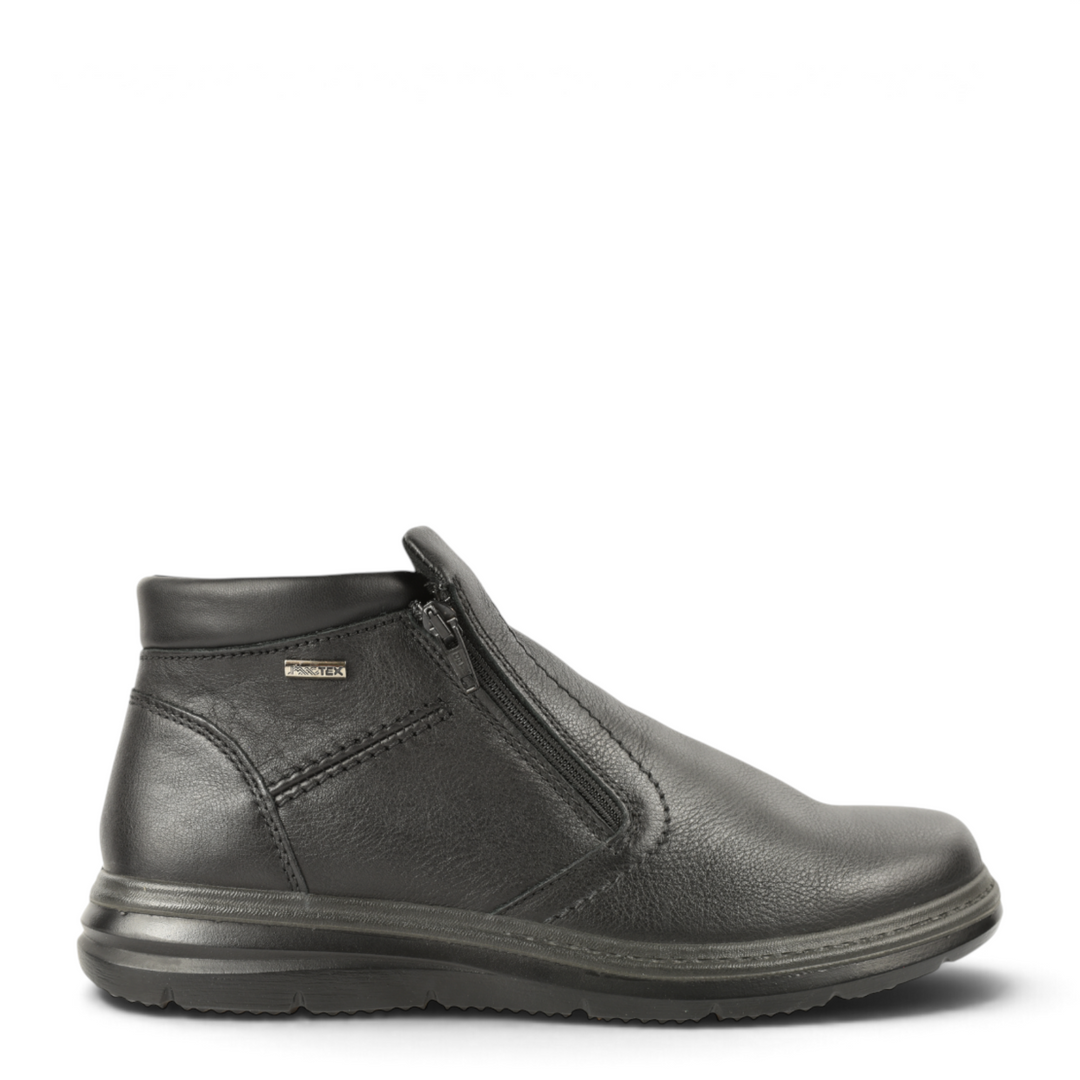 ada-shoes.ro Imac black leather casual men's boots with ImacTex waterproof membrane and side zipper closure