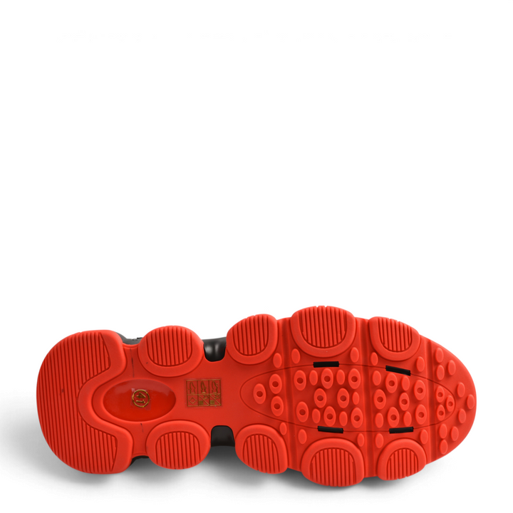 Bright red sculptural rubber sole of ada-shoes.ro 1006-8-N men&