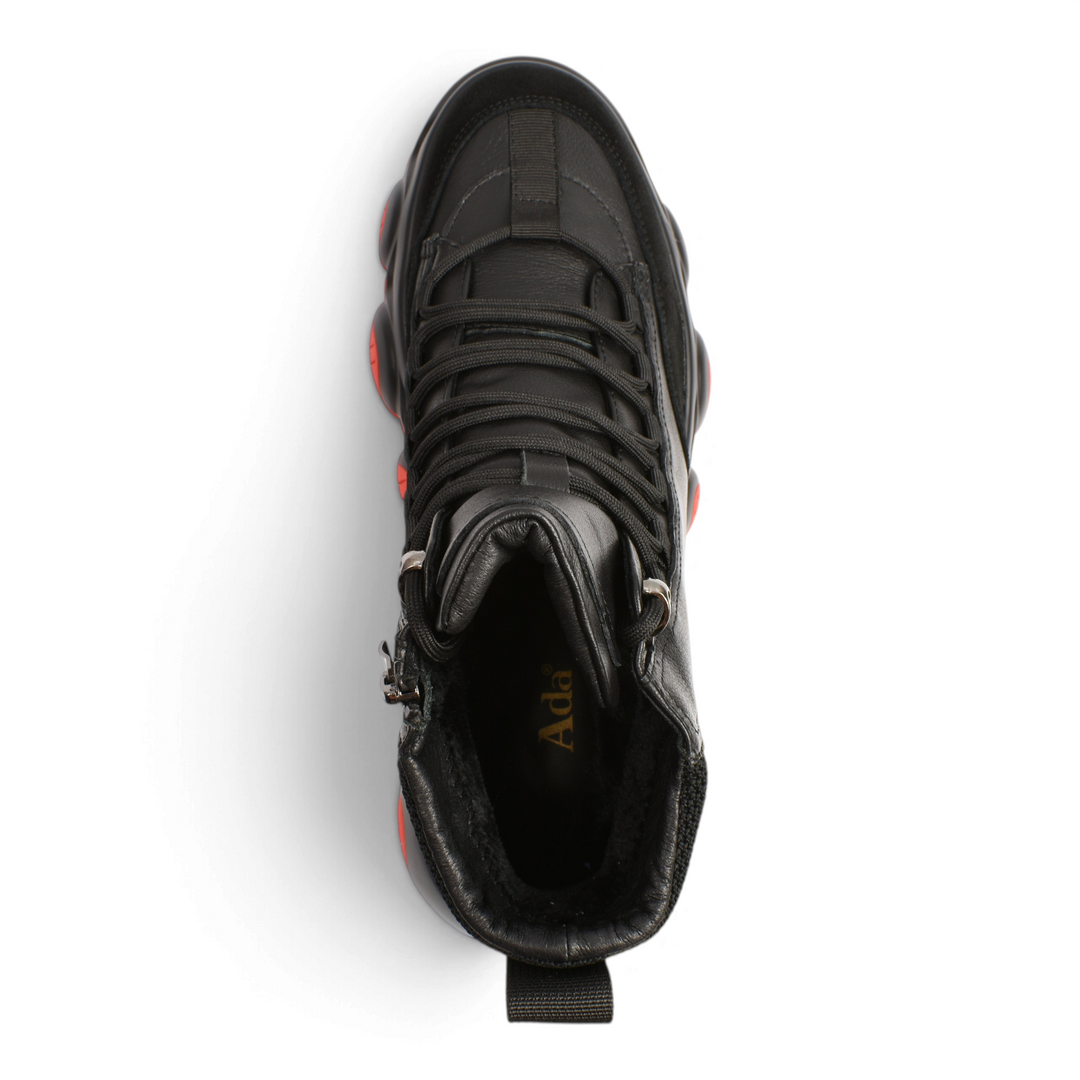 Top view of black leather Ada Shoes 1006-8-N men&