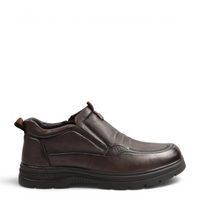 ada-shoes.ro Otter D6102-M brown textured leather casual men's boots with side zipper and thick rubber sole
