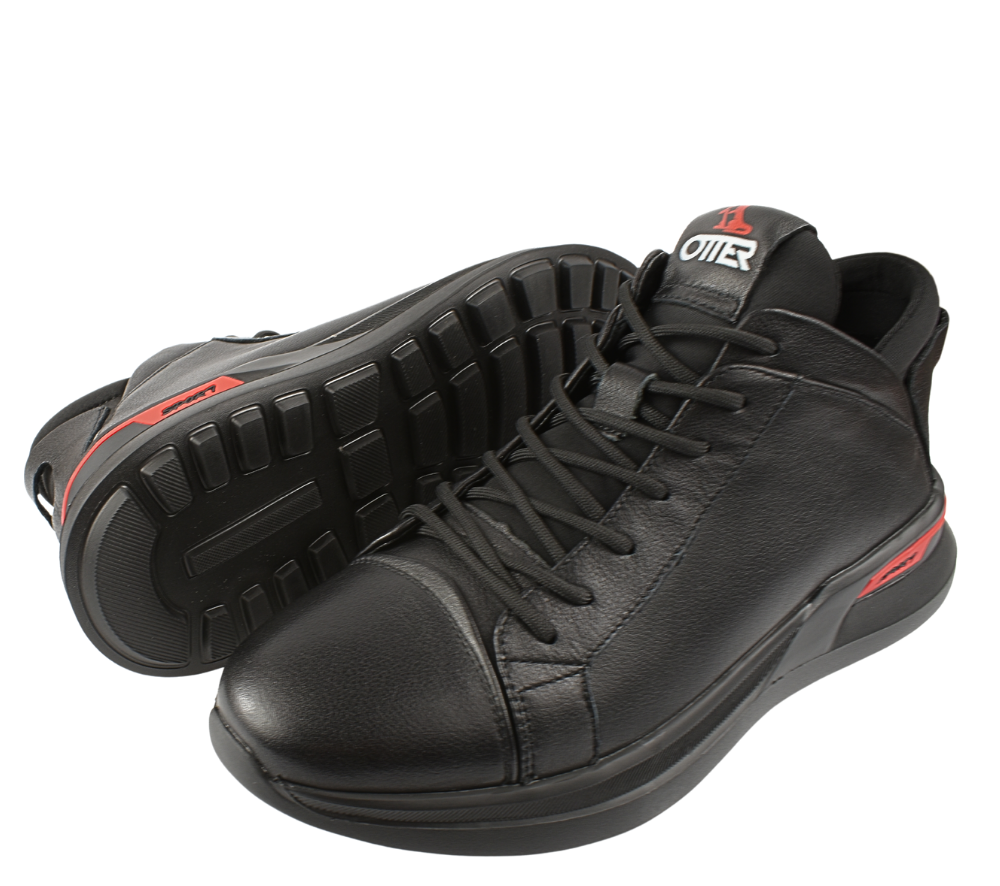 Ghete sport, barbati, OTTER, V230002 negru, piele naturala