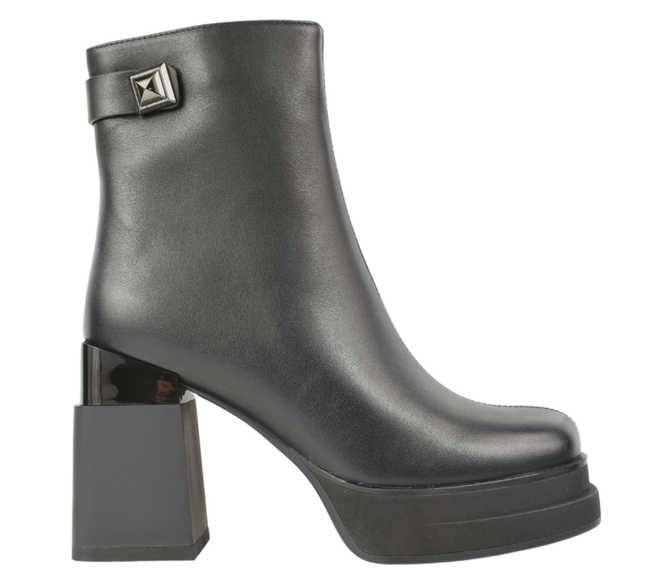 Ghete casual, dama, EPICA, W150048A negru, piele naturala, cu toc