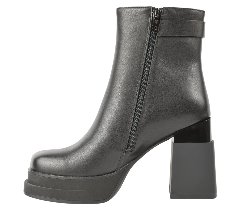 Ghete casual, dama, EPICA, W150048A negru, piele naturala, cu toc