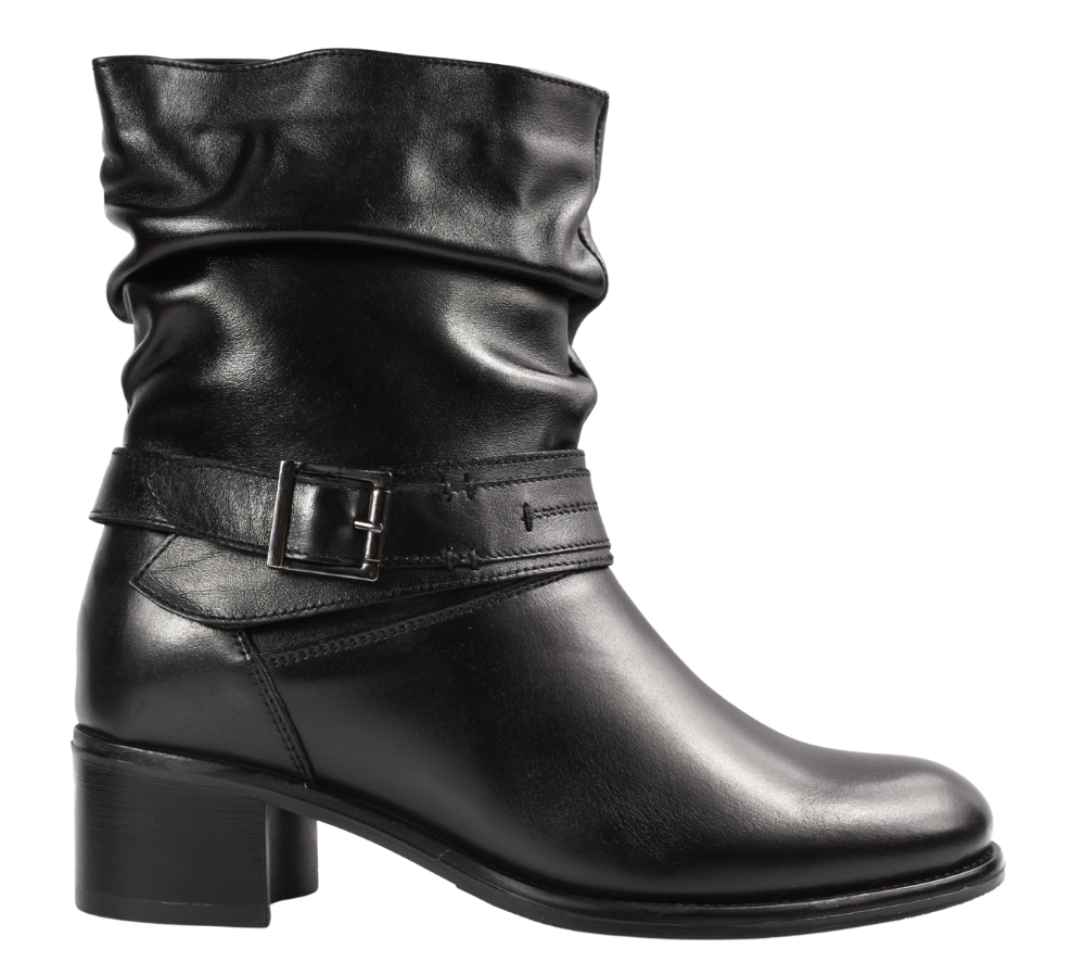 Ghete casual, dama, ADA SHOES, 2447 negru, piele naturala