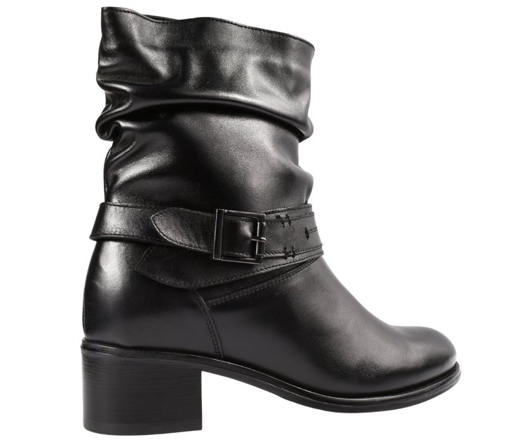 Ghete casual, dama, ADA SHOES, 2447 negru, piele naturala