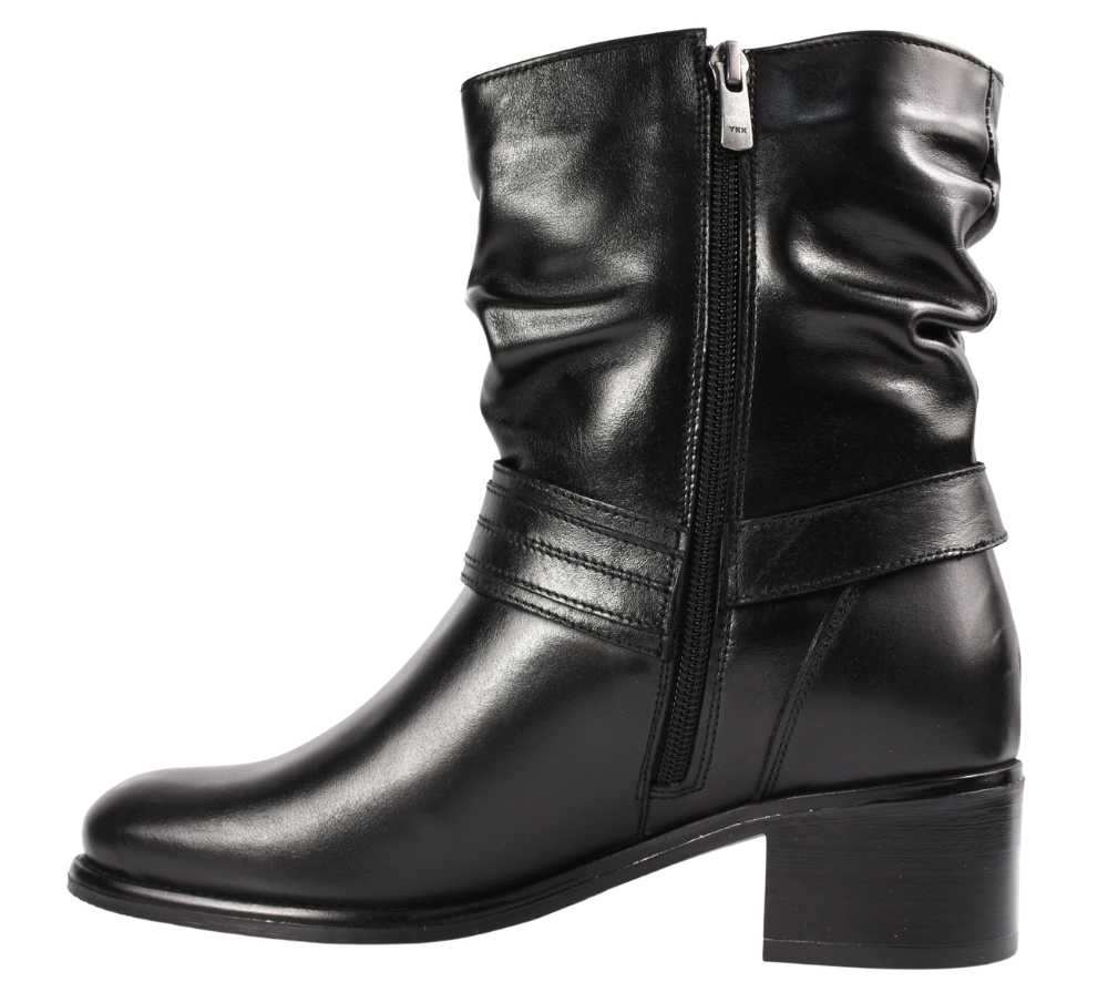 Ghete casual, dama, ADA SHOES, 2447 negru, piele naturala