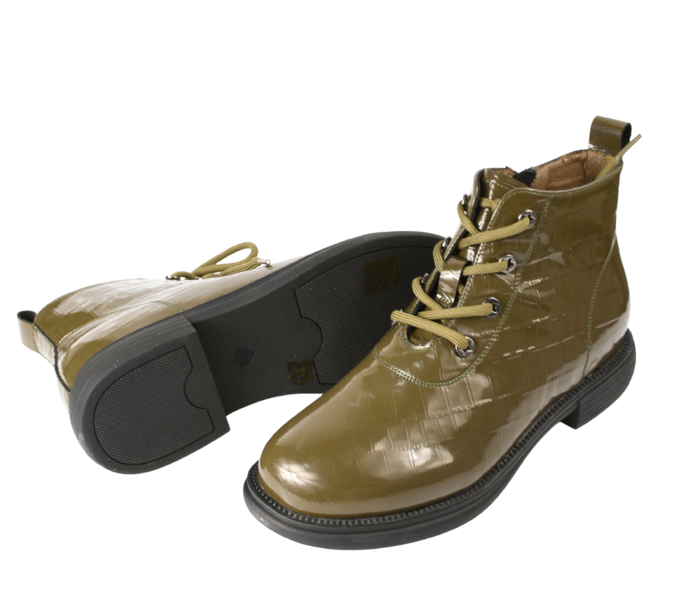 Ghete casual, dama, FORMAZIONE, 2156-3 verde, piele naturala