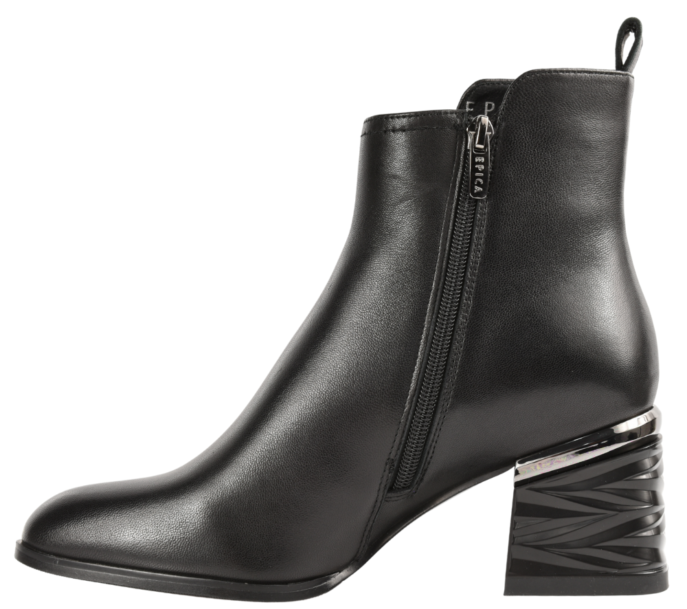 Ghete elegante, dama, EPICA, JY70027 negru, piele naturala, cu toc