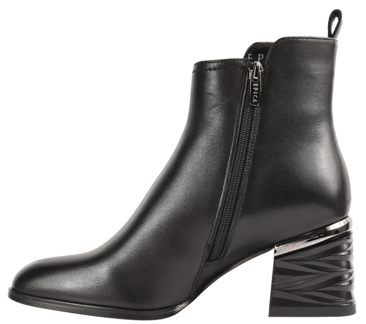 Ghete elegante, dama, EPICA, JY70027 negru, piele naturala, cu toc