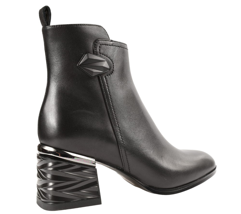 Ghete elegante, dama, EPICA, JY70027 negru, piele naturala, cu toc