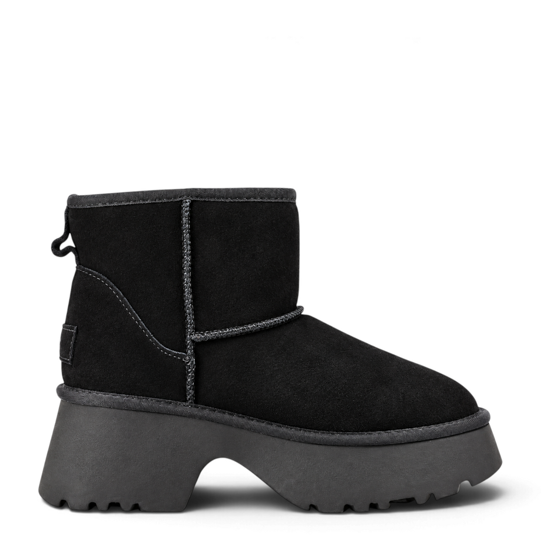 ada-shoes.ro Anna Viotti black suede water-repellent sport boots with a thick platform sole and sock-like fit