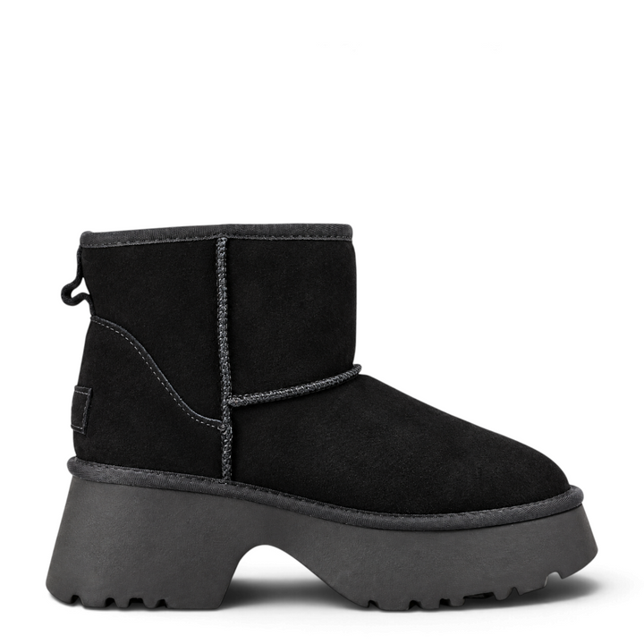 ada-shoes.ro Anna Viotti black suede water-repellent sport boots with a thick platform sole and sock-like fit