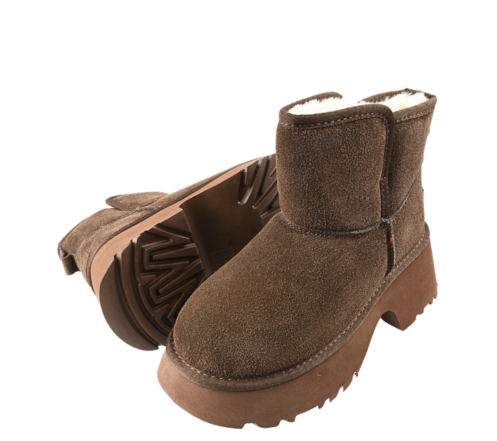 Ghete sport, dama, ANNA VIOTTI, D114-KHB08, maro, piele intoarsa
