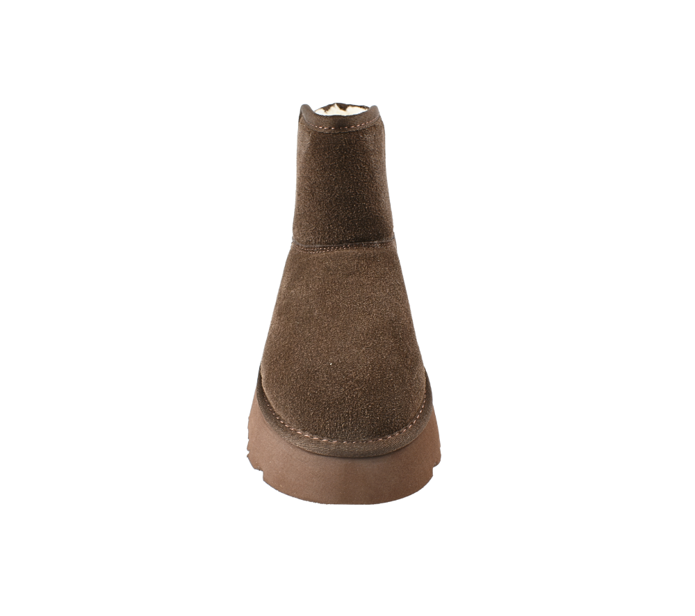 Ghete sport, dama, ANNA VIOTTI, D114-KHB08, maro, piele intoarsa