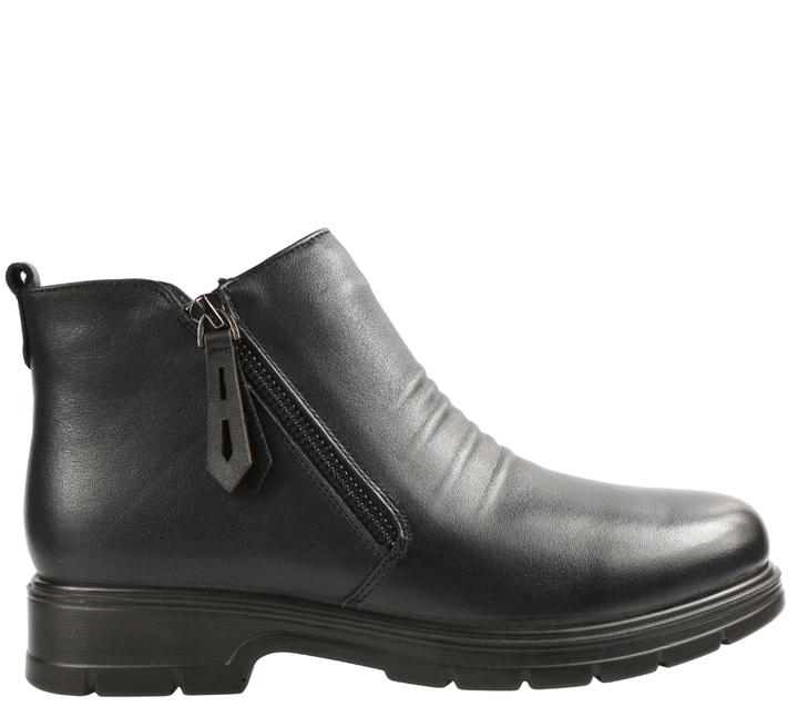 Ghete casual, dama, FORMAZIONE, 76-76 negru, piele naturala