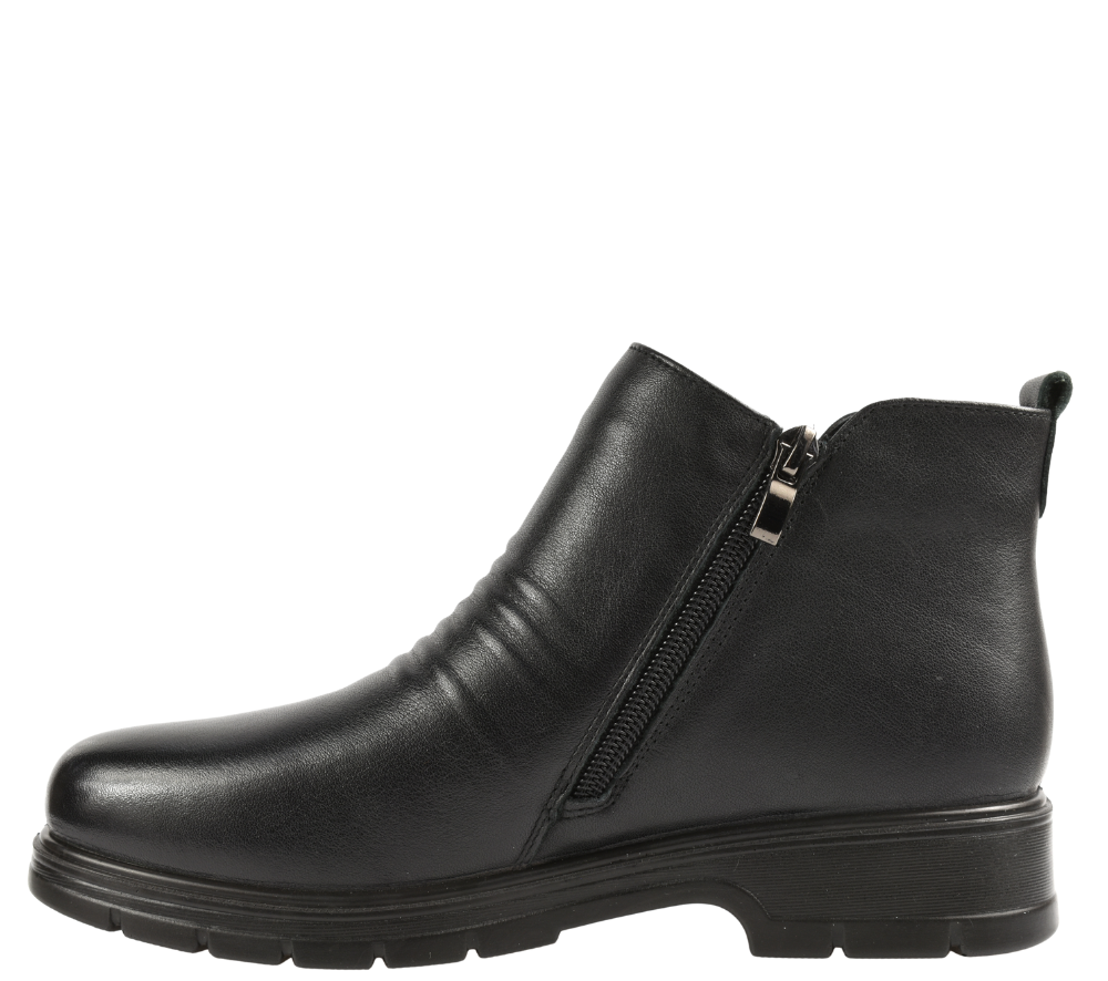 Ghete casual, dama, FORMAZIONE, 76-76 negru, piele naturala