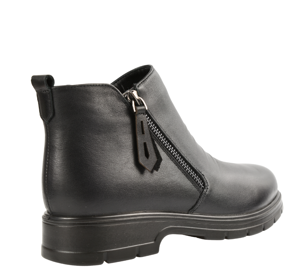 Ghete casual, dama, FORMAZIONE, 76-76 negru, piele naturala
