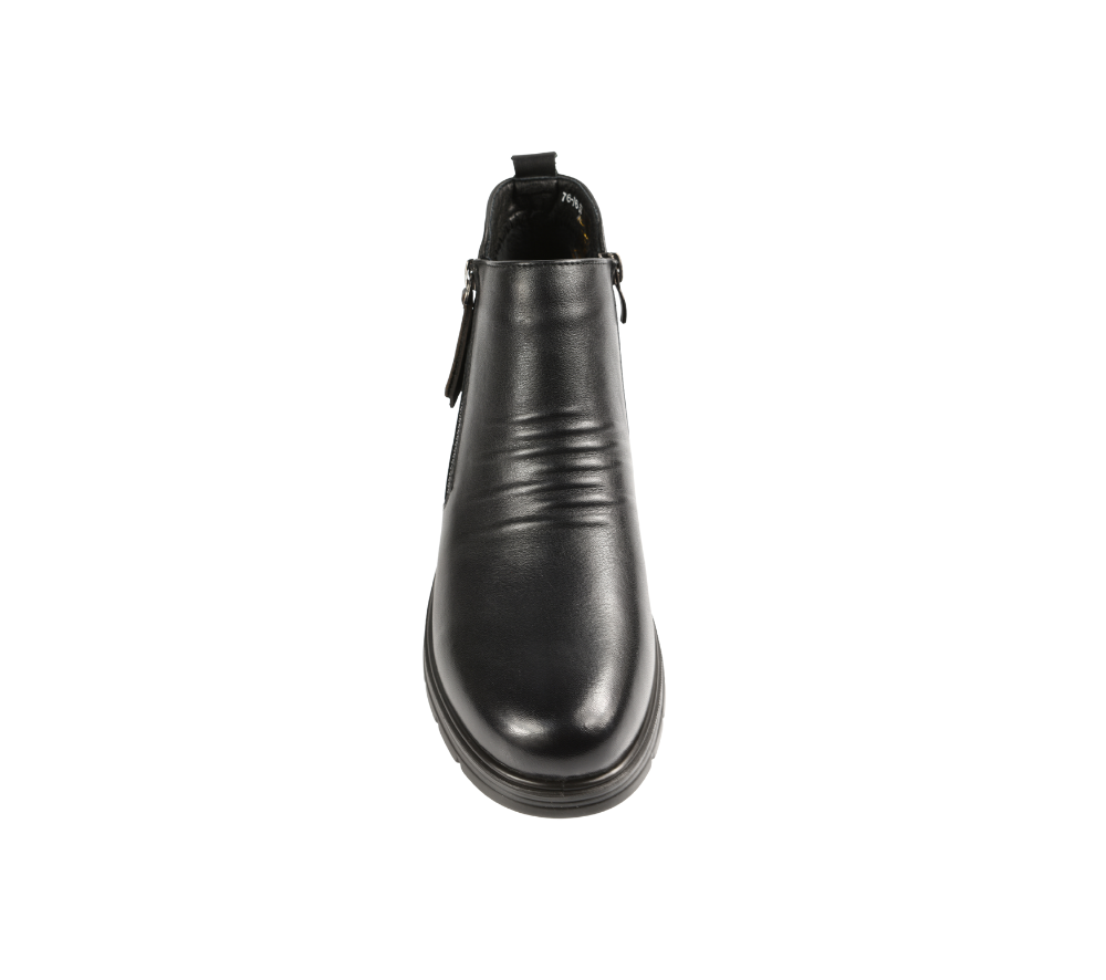 Ghete casual, dama, FORMAZIONE, 76-76 negru, piele naturala