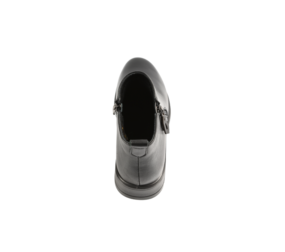 Ghete casual, dama, FORMAZIONE, 76-76 negru, piele naturala