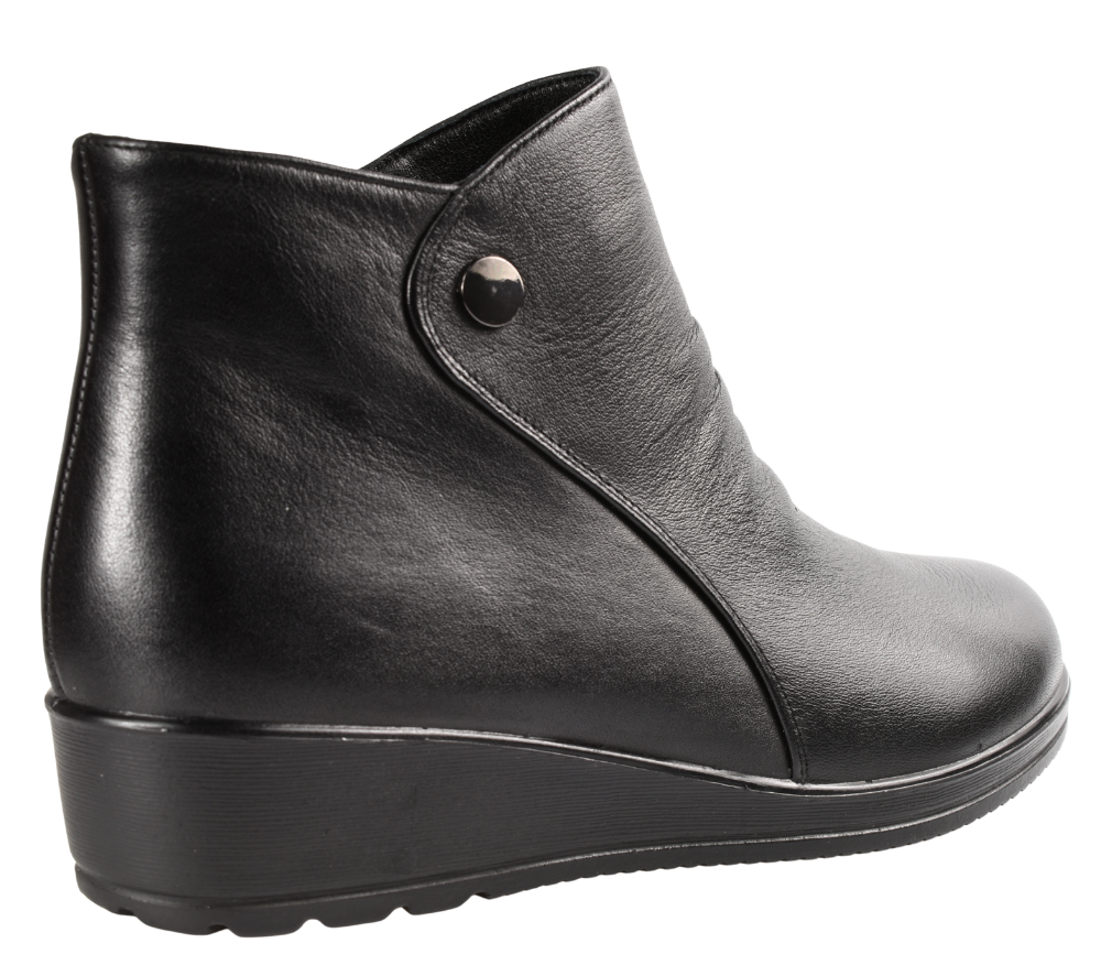 Ghete casual, dama, FORMAZIONE, 6577-128 negru, piele naturala