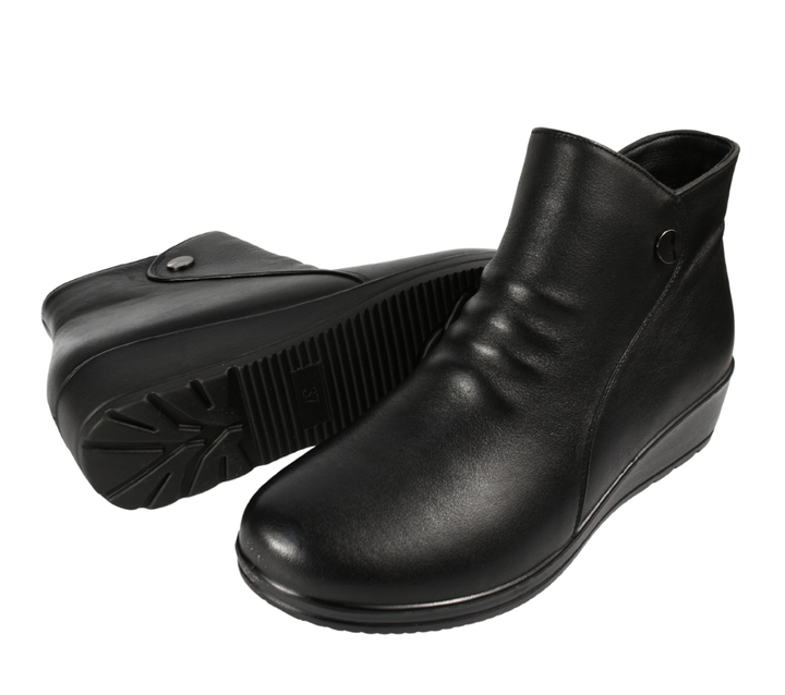 Ghete casual, dama, FORMAZIONE, 6577-128 negru, piele naturala
