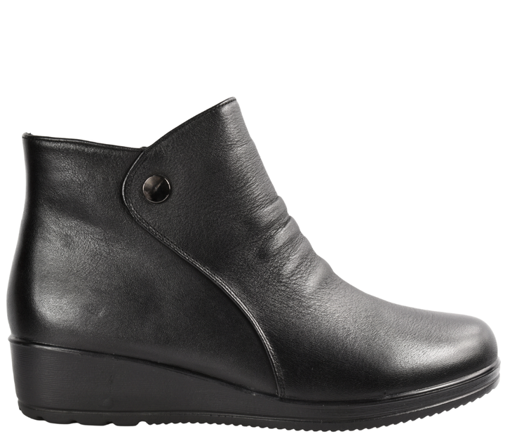 Ghete casual, dama, FORMAZIONE, 6577-128 negru, piele naturala