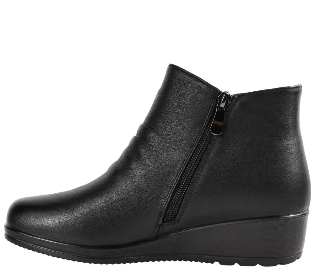 Ghete casual, dama, FORMAZIONE, 6577-128 negru, piele naturala