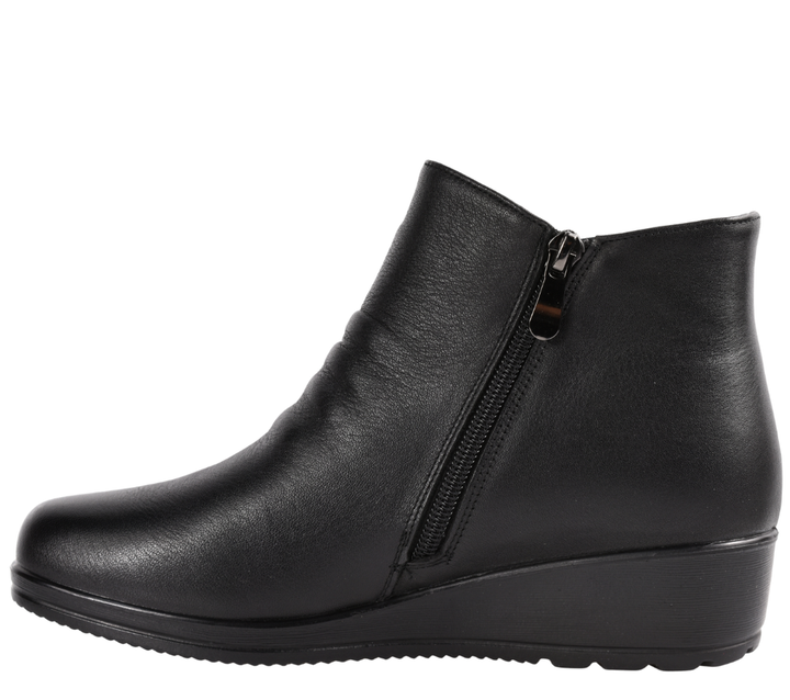 Ghete casual, dama, FORMAZIONE, 6577-128 negru, piele naturala