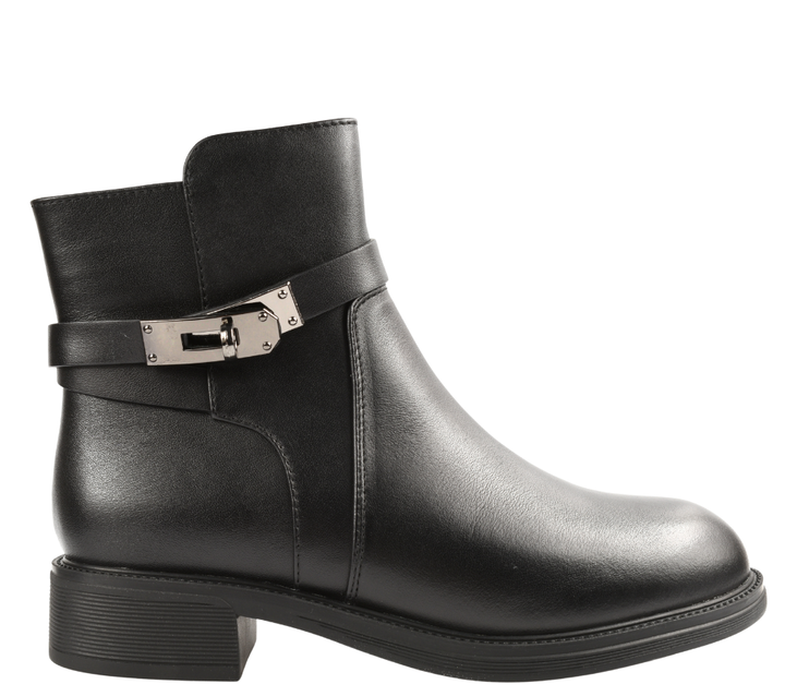 Ghete casual, dama, FORMAZIONE, 9570 negru, piele naturala