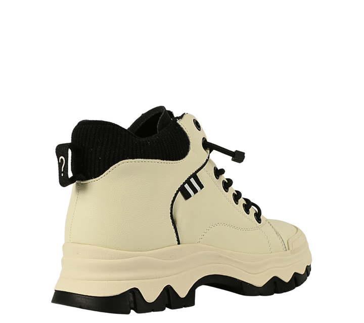 Ghete sport, dama, PASS COLLECTION, XA70001B crem, piele naturala