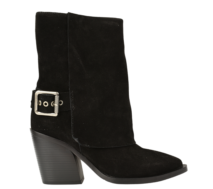 Ghete elegante, dama, EPICA, XS70016A negru, piele intoarsa, cu toc