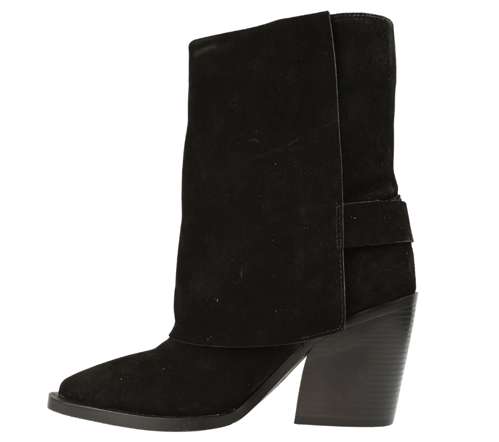 Ghete elegante, dama, EPICA, XS70016A negru, piele intoarsa, cu toc