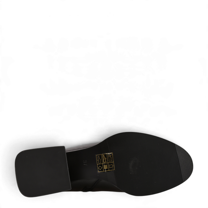 ada-shoes.ro black leather boot sole with geometric block heel and anti-slip tread pattern
